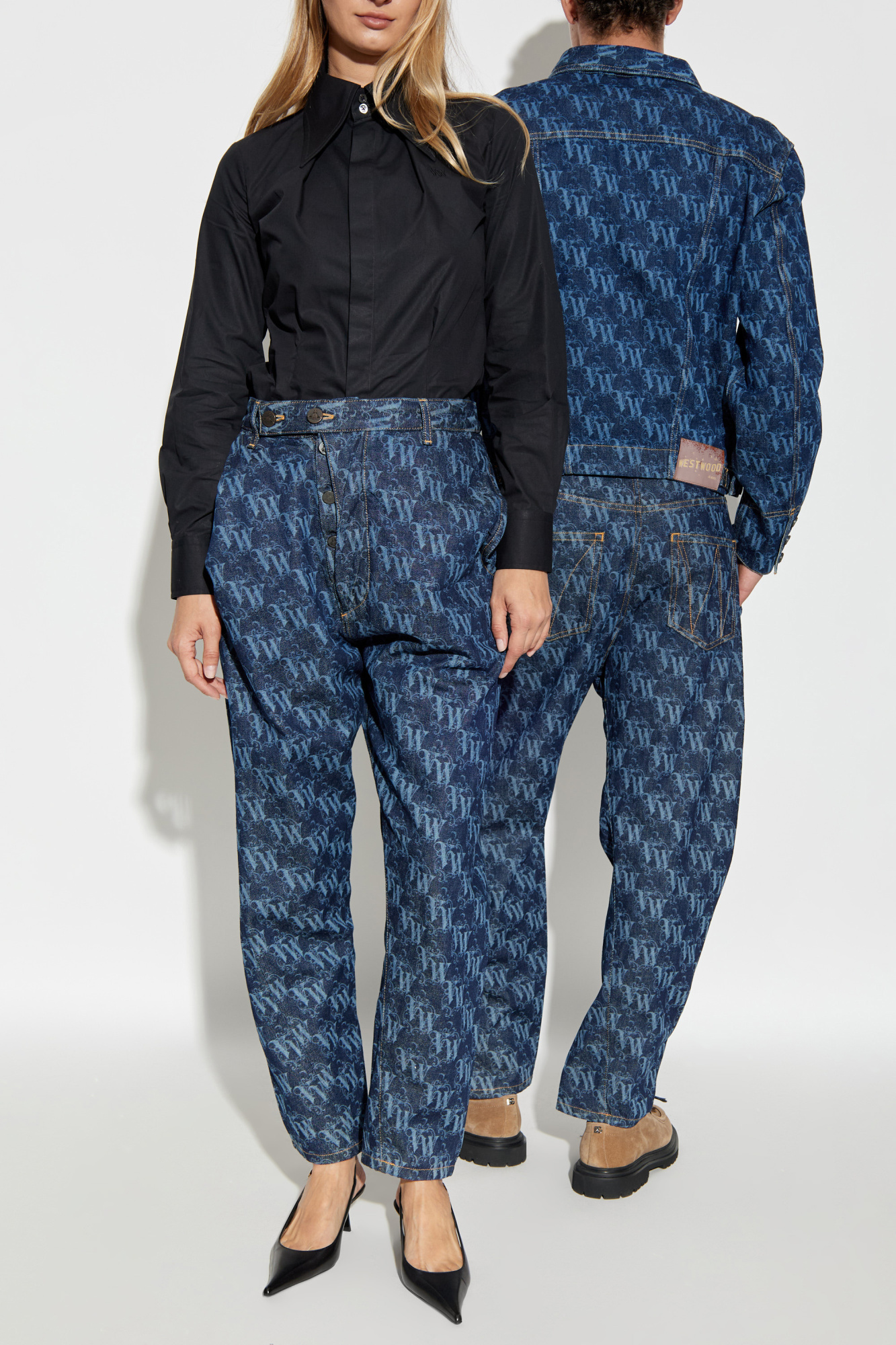 Navy blue Baggy jeans with logo Vivienne Westwood - Vitkac GB